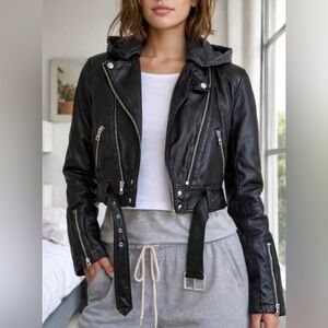 Free People vegan leather jacket XS